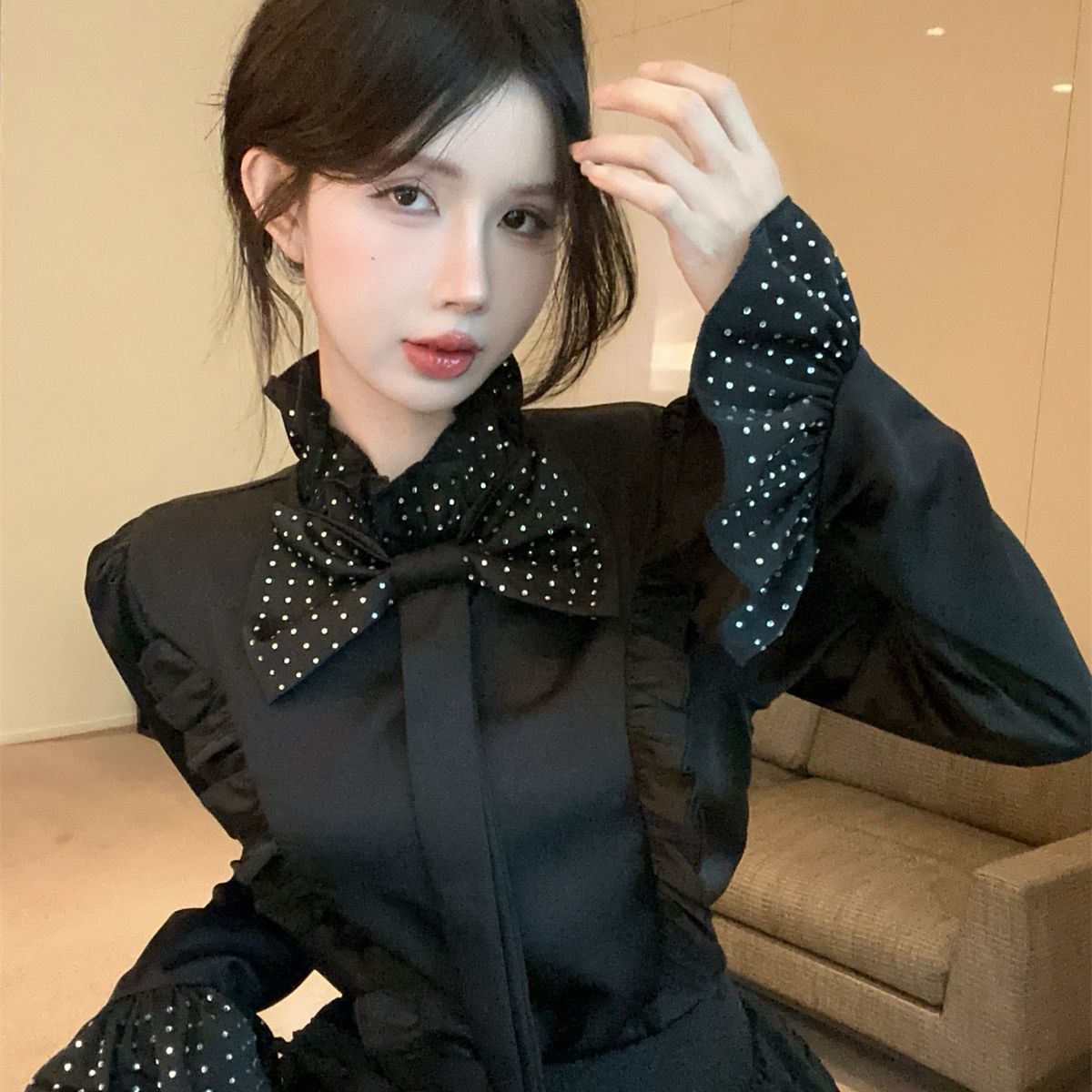 Ruffled Court Style Shirt SA951