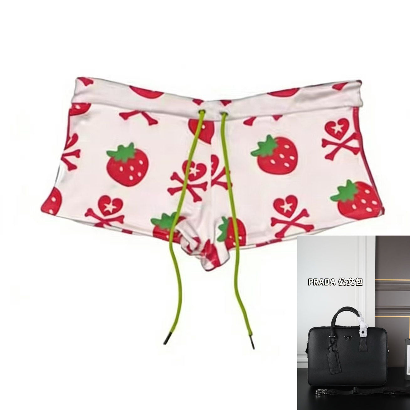 Strawberry Skull Print Shorts SAB068