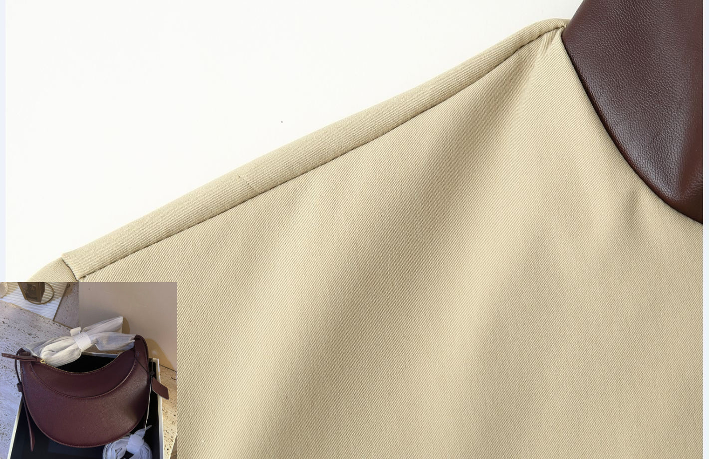 Color Matching Plaid Splicing Jacket Trench Coat  SA424