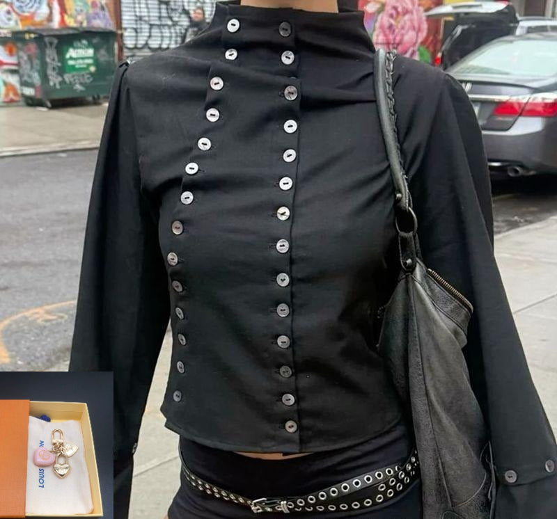 Personalized Button-down Long-sleeved Top SA587