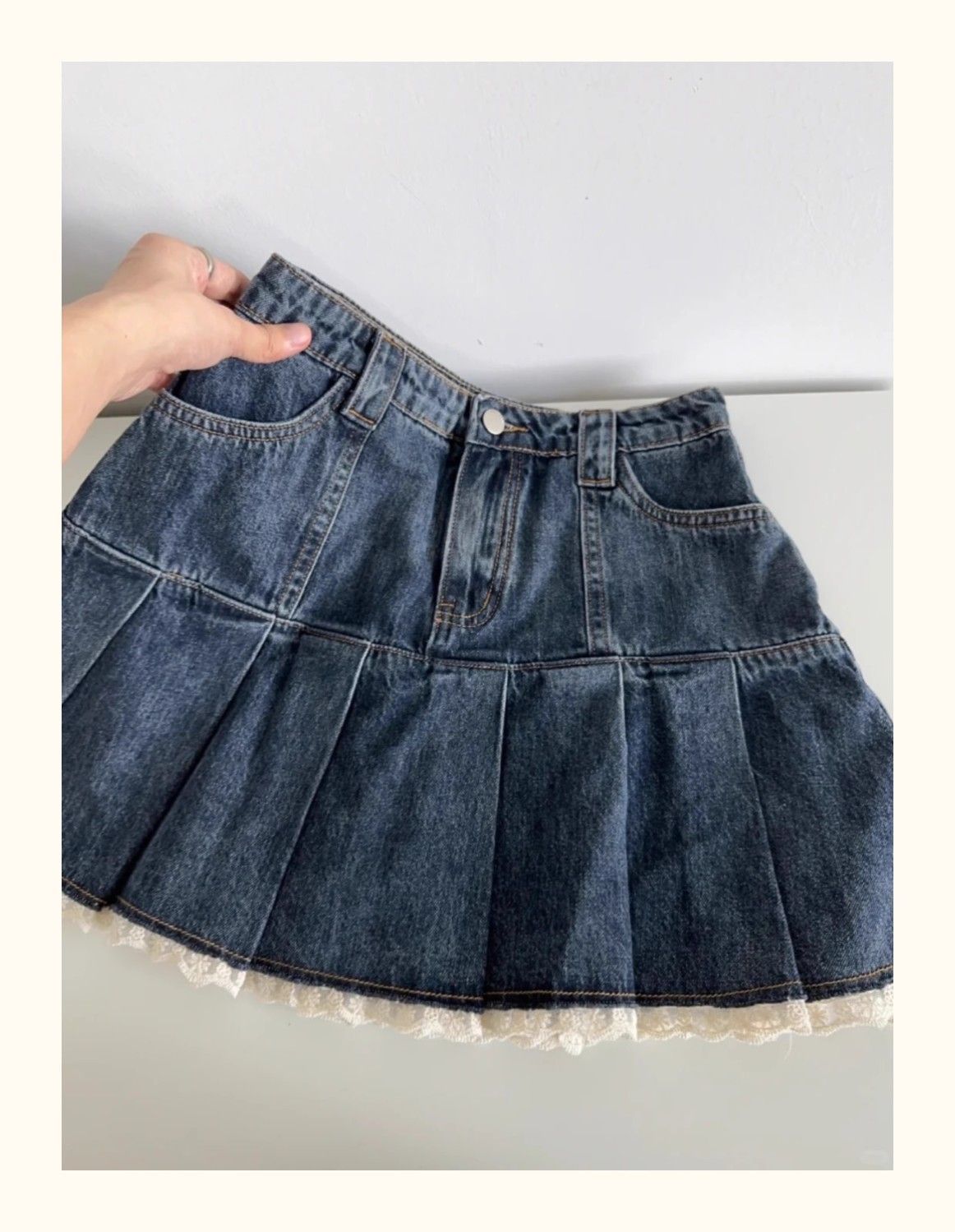 Lace Denim Skirt US 64D111