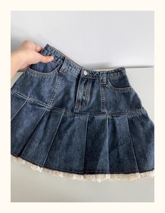 Lace Denim Skirt US 64D111