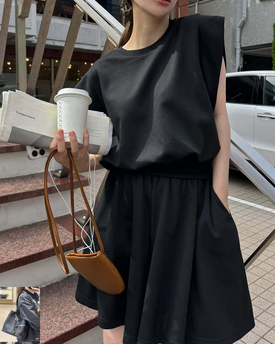 Sports Suit Loose Knitted T-shirt Short Skirt SA367