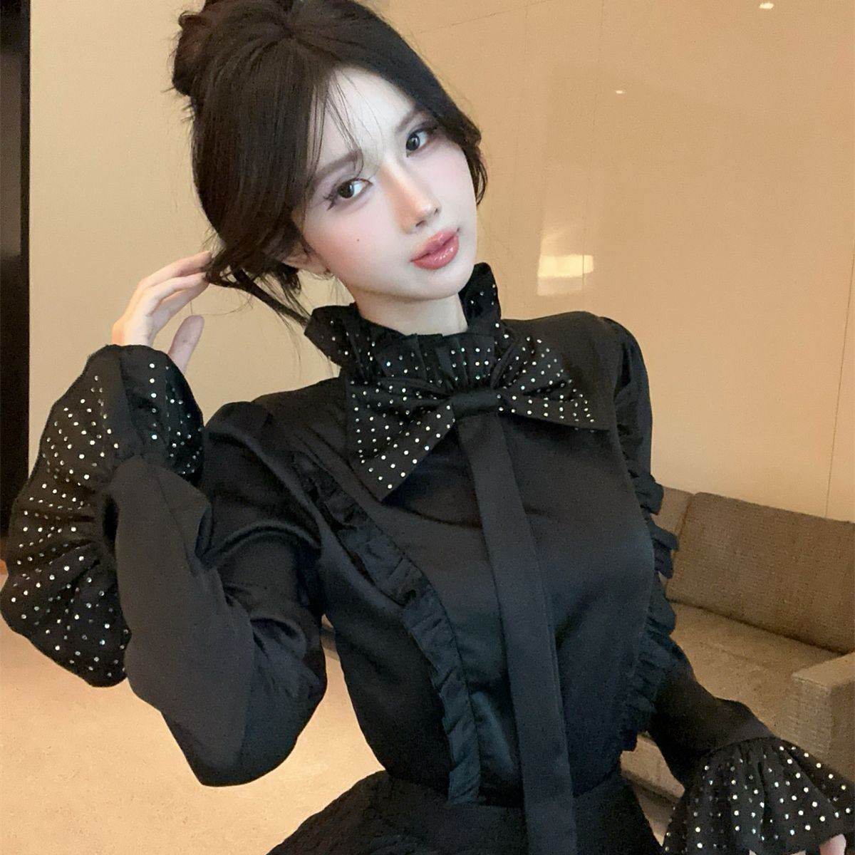 Ruffled Court Style Shirt SA951