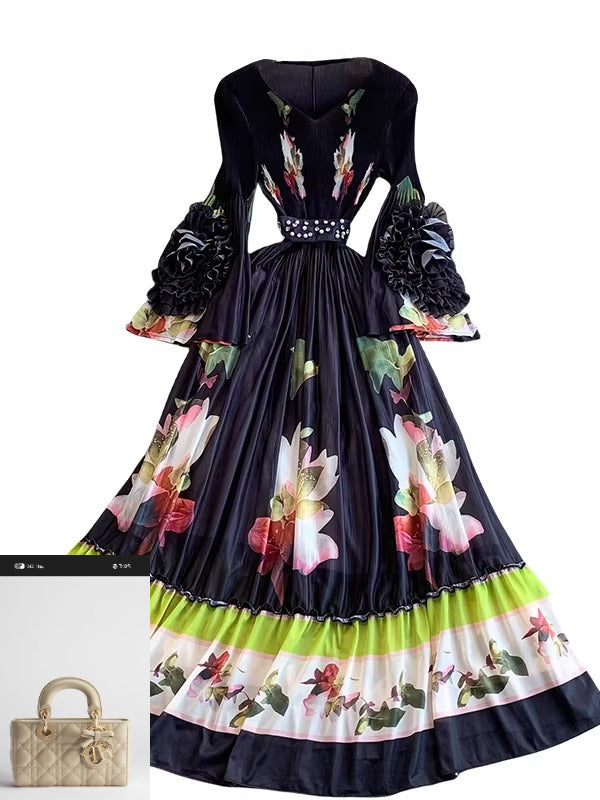 Strappy Waist Ruffle Long Skirt SA760/SA889