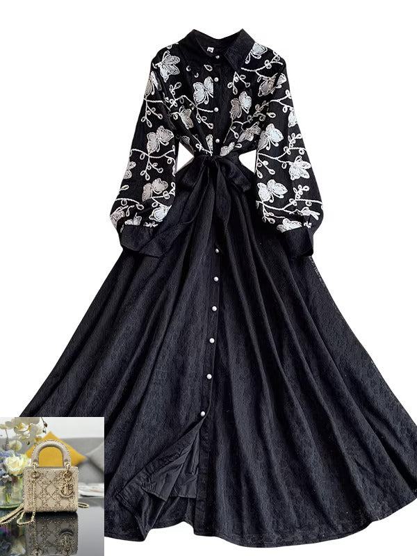 Sequin Lapel Dress SA757