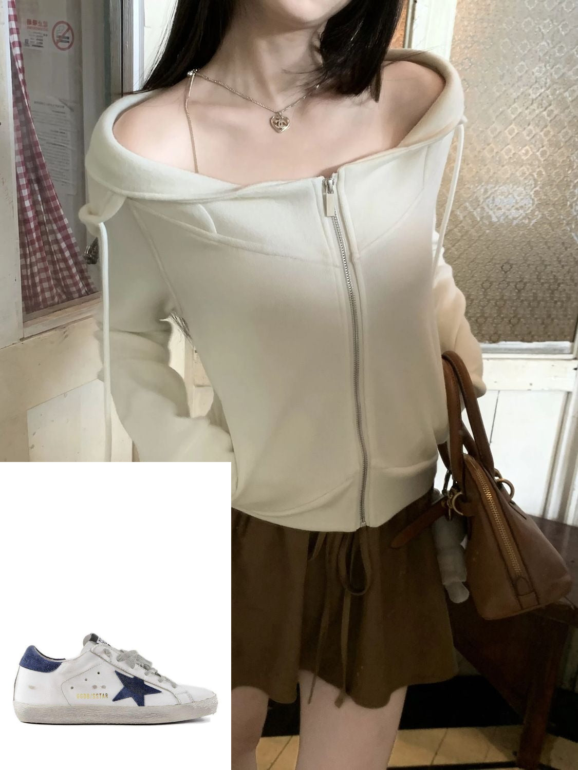 One-word Shoulder Sweater Woman SA674