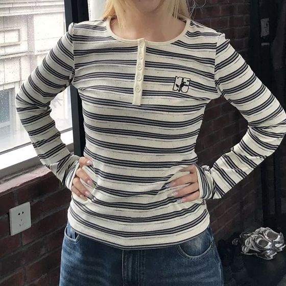 Black and White Striped Knit Base Layer SA664