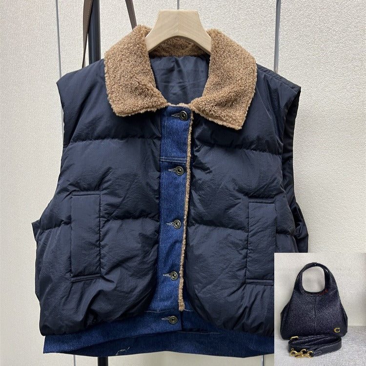 Fleece Vest Splicing Jacket SA436