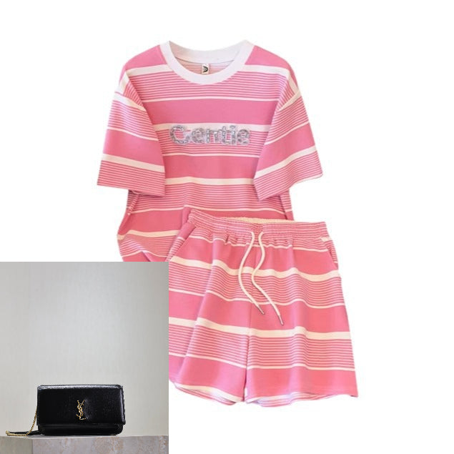 Striped T-shirt Sports Suit  SA973