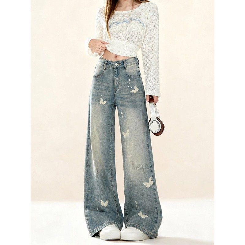 Butterfly Print Jeans 69C029