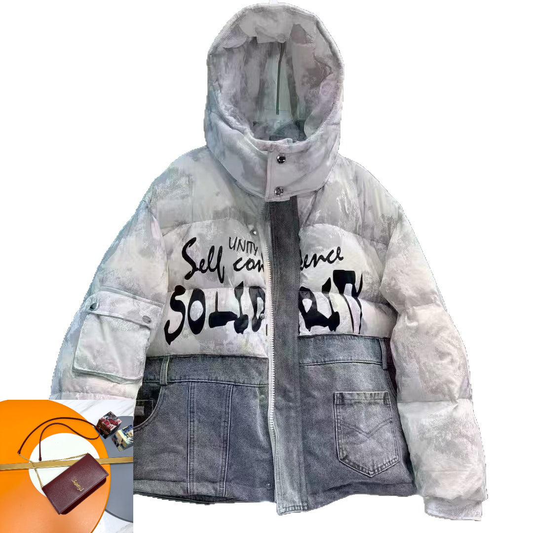 Denim Spliced White Jacket SA450