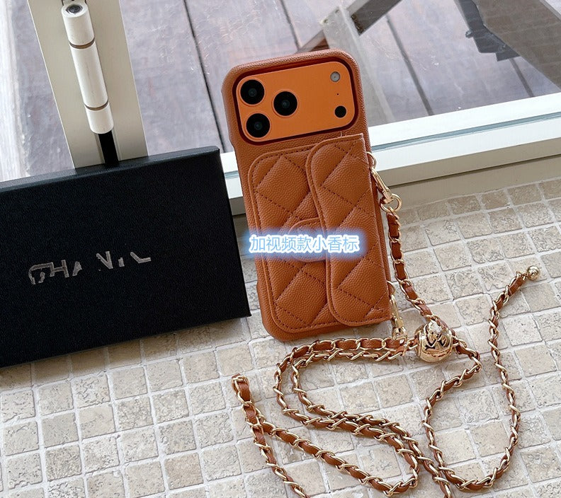 Phone Case Lanyard Crossbody with Lychee Grain Card Holder SP105 FR