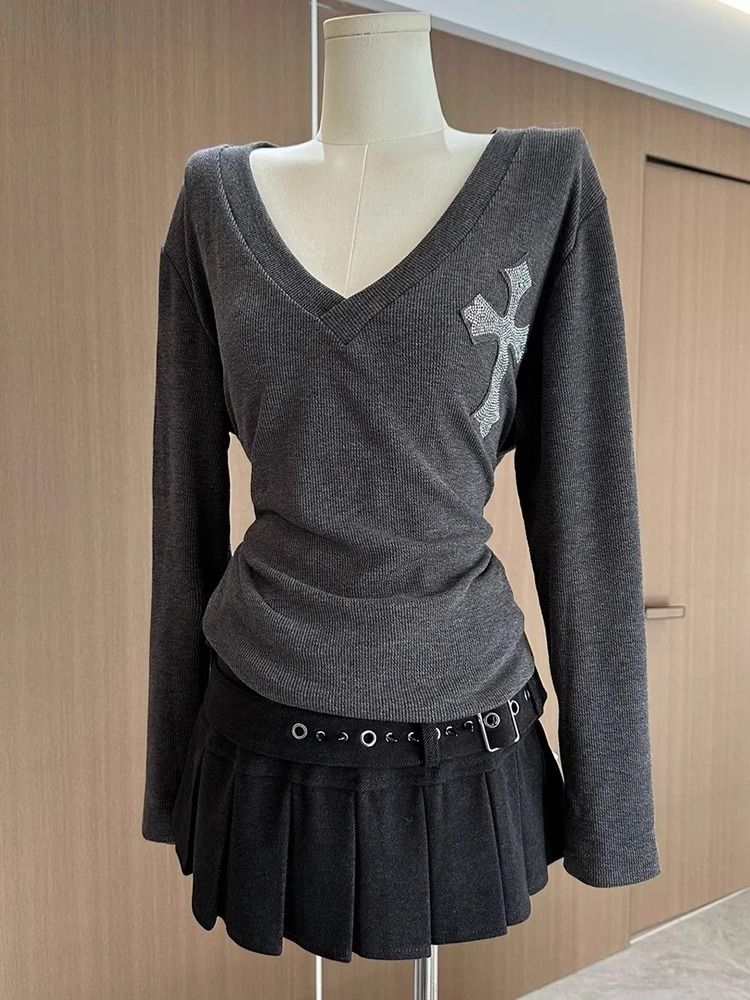 Cross-design High Street Long Sleeve Top SA814