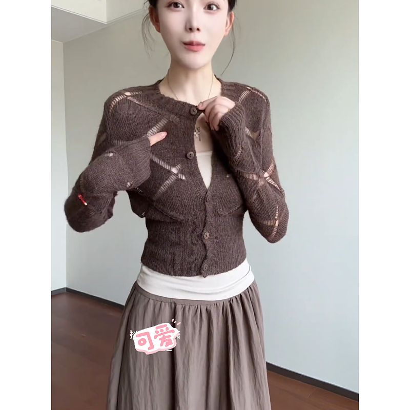 Round Neck Knitted Cardigan SAB156