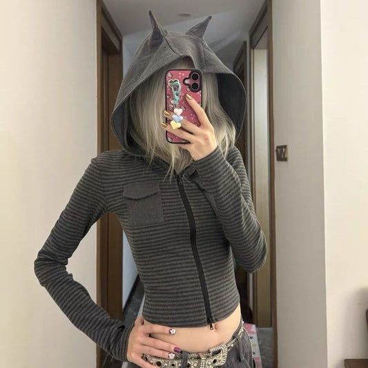 Striped Dark Style Hoodie SA724