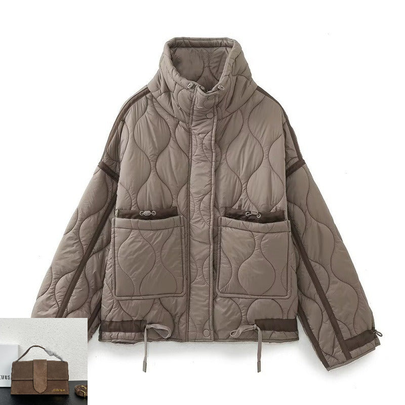 Stand-up Collar Pocket Jacket Cotton-padded Jacket SA544