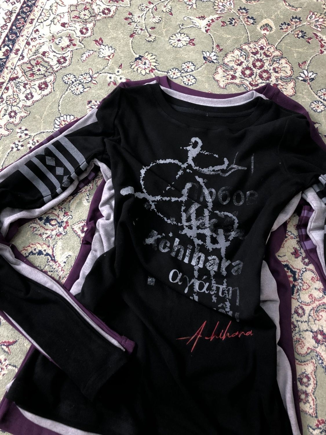 Letter Print Long Sleeve Slim T-Shirt SA626