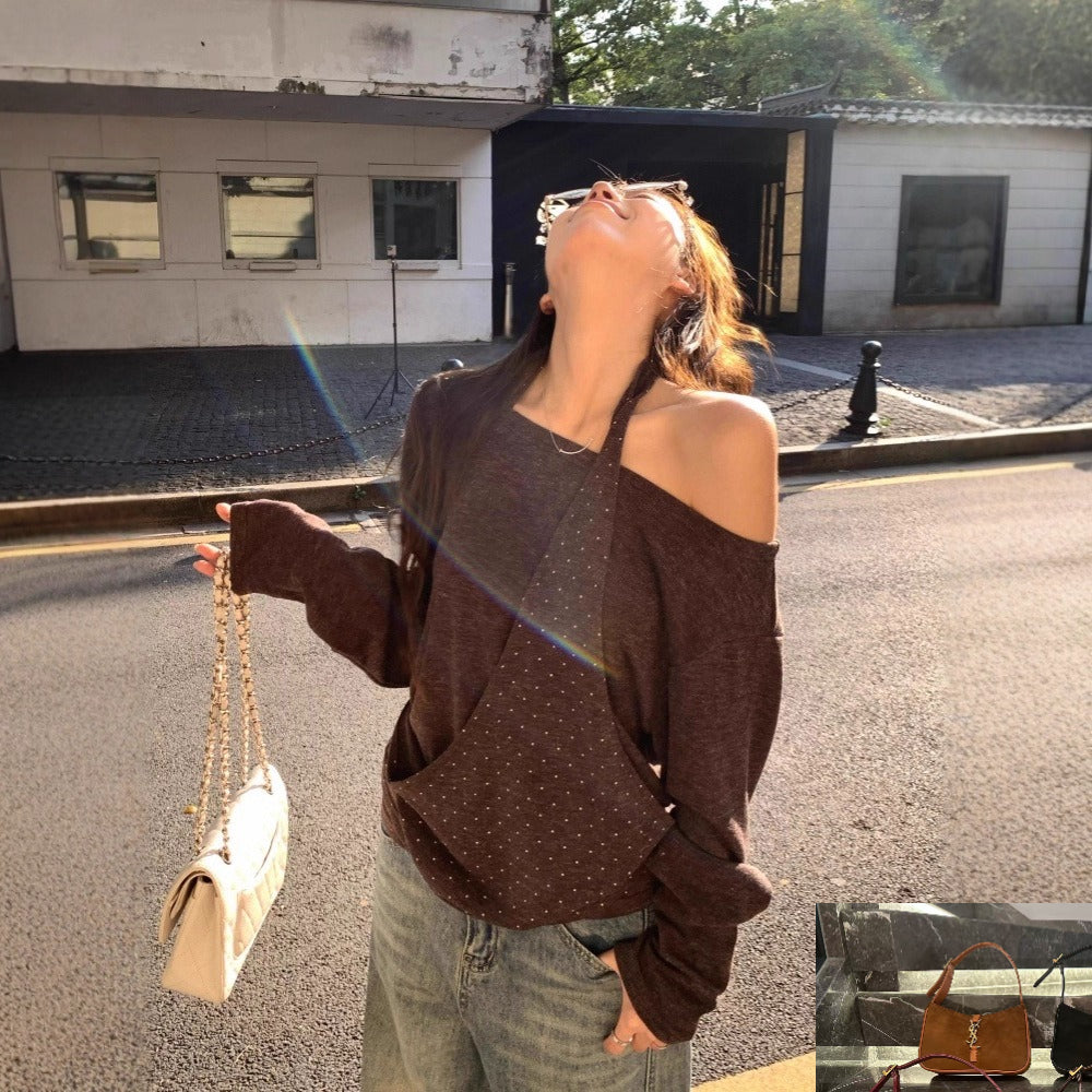 Off-Shoulder Loose Skinny Top SA536