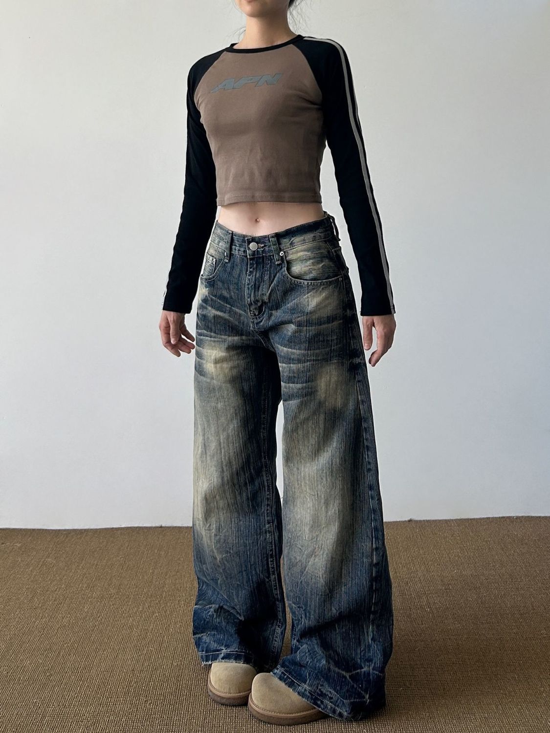Low Waist Loose and Thin Wide Leg Scimitar Pants SA656
