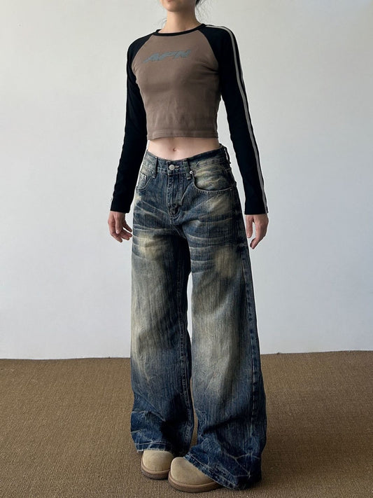 Low Waist Loose and Thin Wide Leg Scimitar Pants SA656