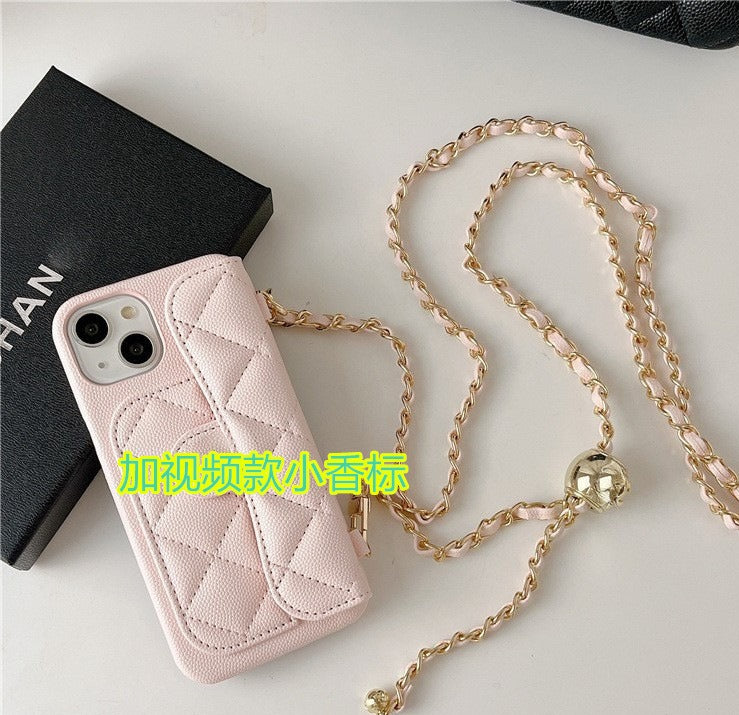 Phone Case Lanyard Crossbody with Lychee Grain Card Holder SP105 FR