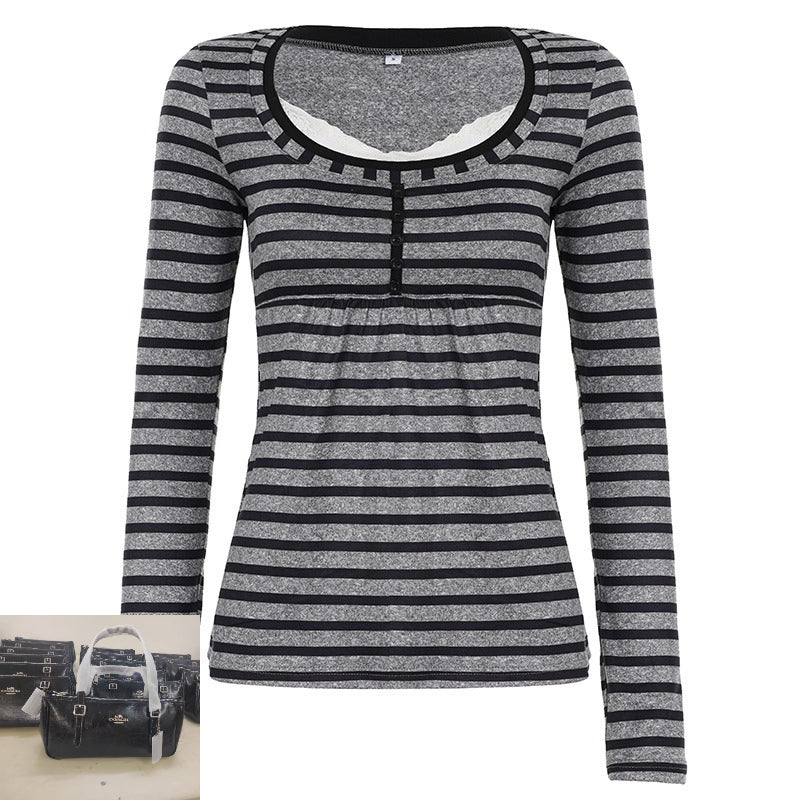 Fake Two-piece Long-sleeved Crew Neck T-shirt  SA528