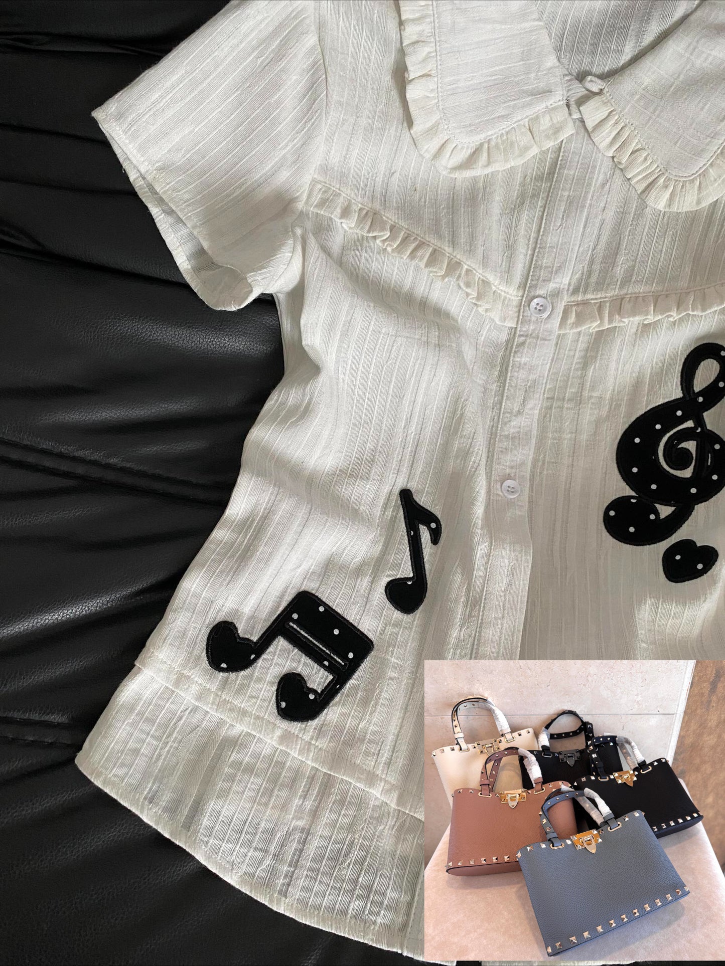 White Peter Pan Collar Short-sleeve Blouse  SA919