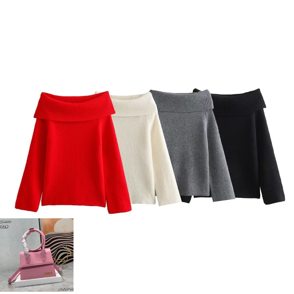 Straight Shoulder Long-sleeved Sweater Top SA401
