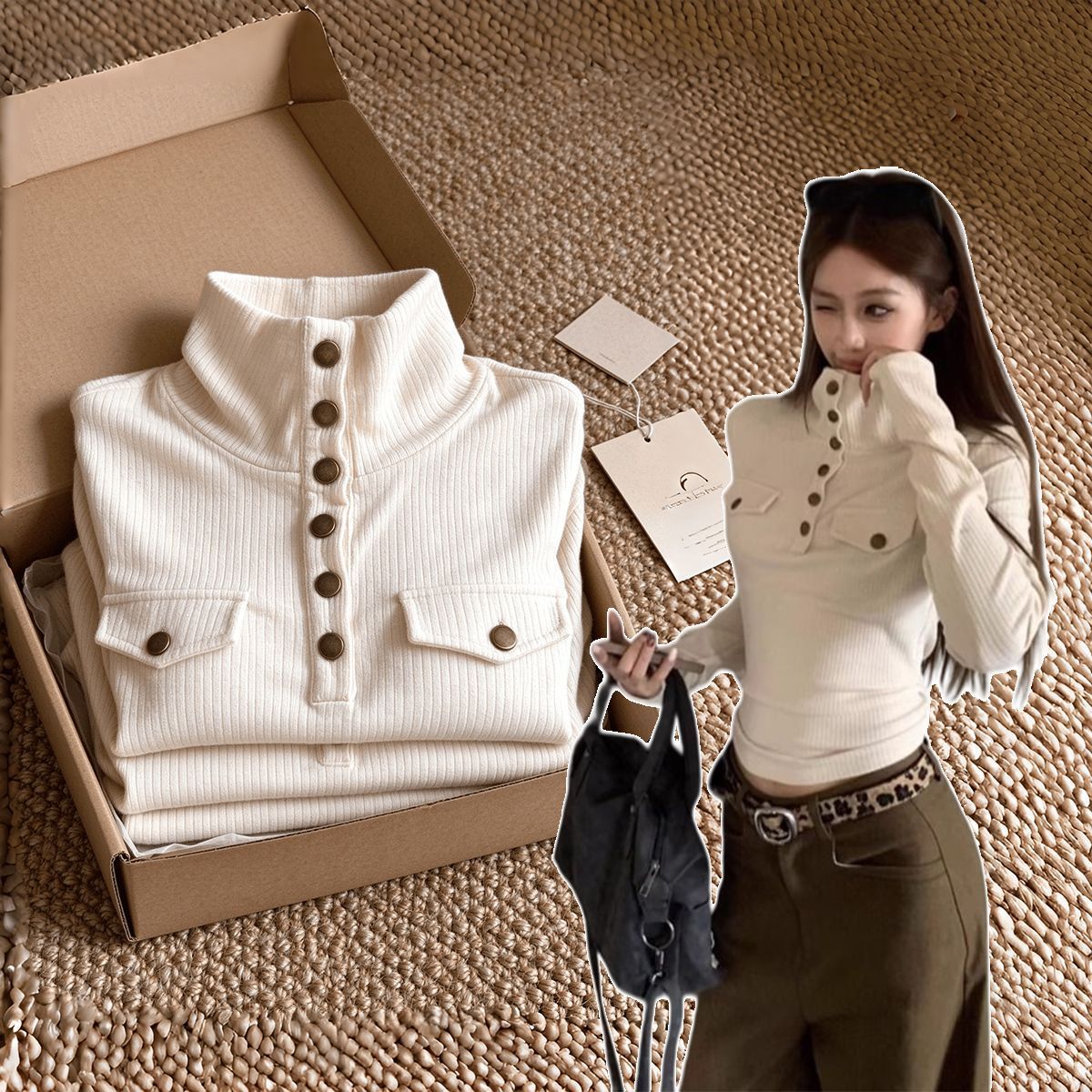 High-neck Long-sleeve T-shirt SAB230