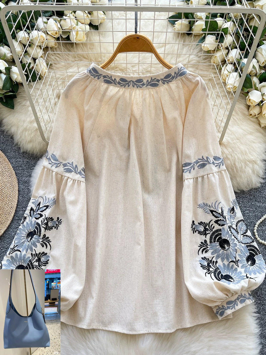 Embroidered Ethnic Style Shirt SA454