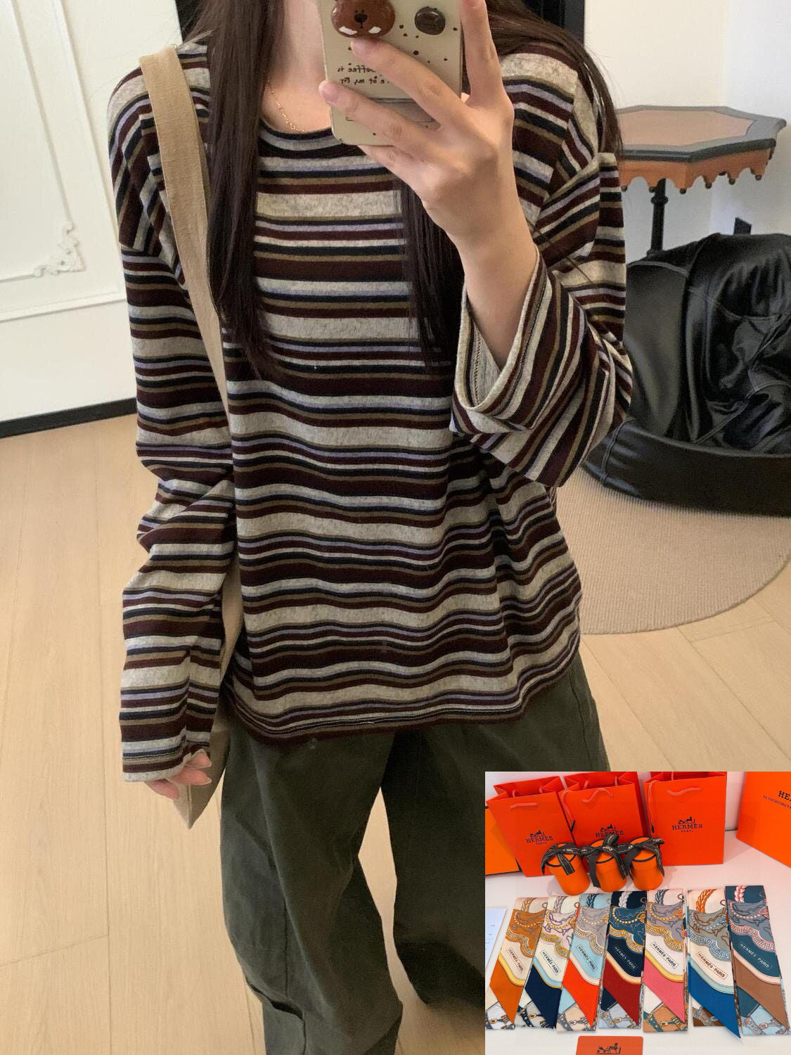 Striped Long-sleeved T-shirt  SAB131