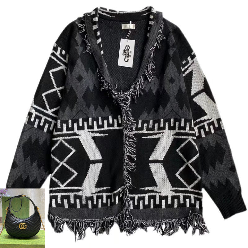 Autumn Winter Knitted Long-sleeved V-neck Jacket SA620