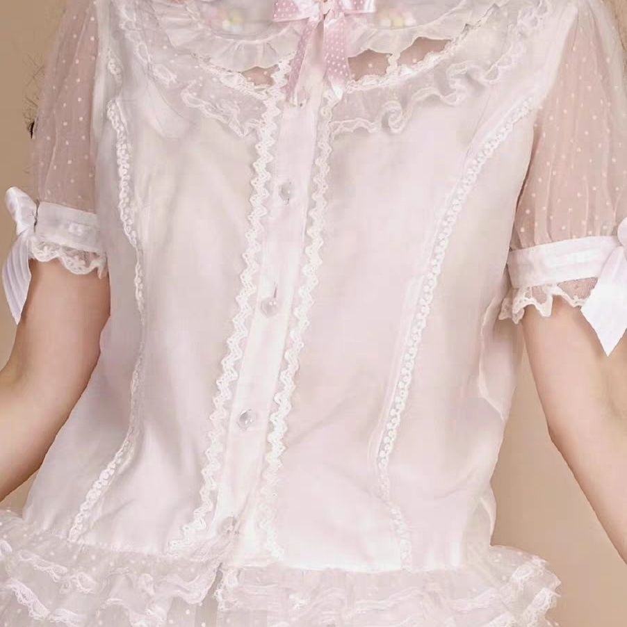 Peter Pan Collar Short-sleeve Blouse US 64D173