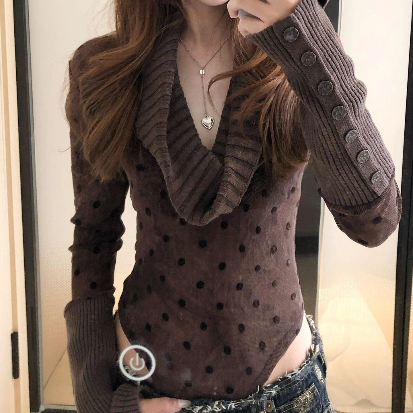 Spliced long-sleeved Sweater SAB149
