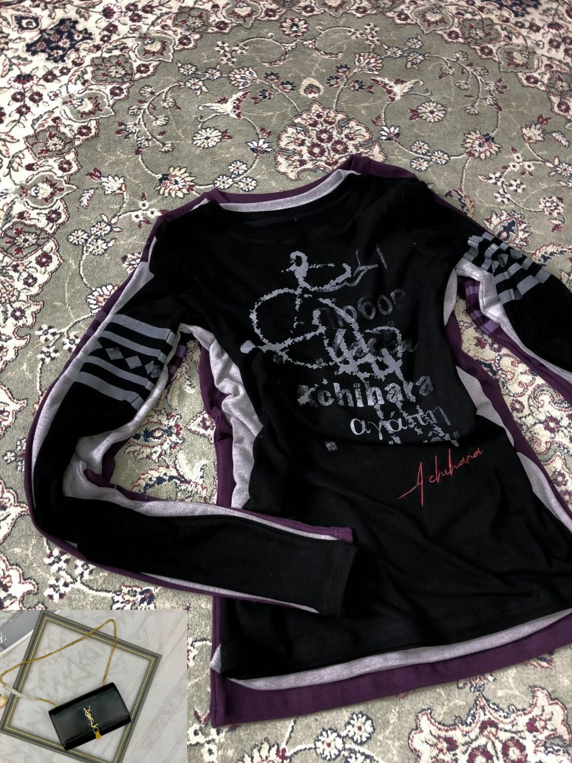 Letter Print Long Sleeve Slim T-Shirt SA626