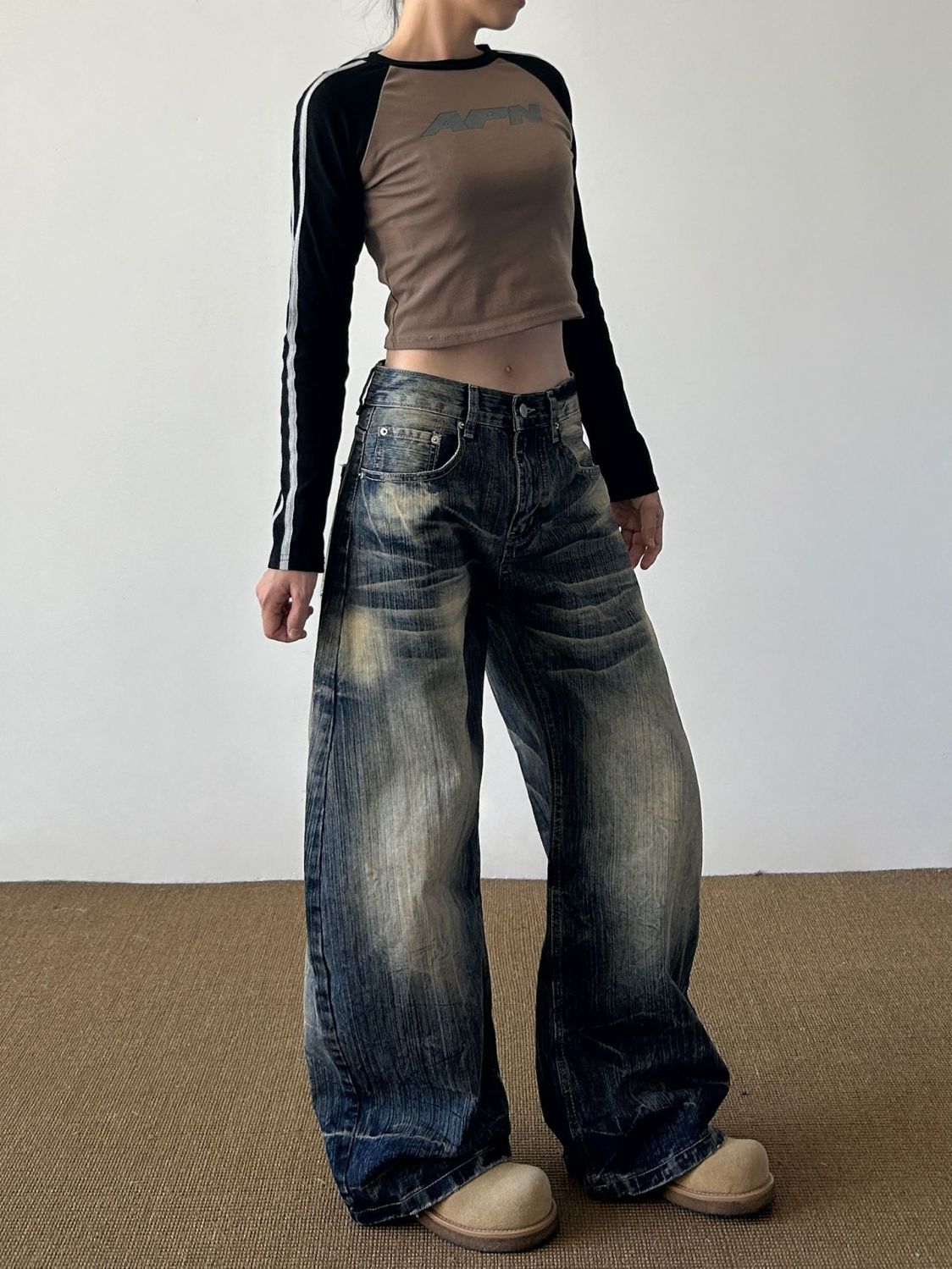 Low Waist Loose and Thin Wide Leg Scimitar Pants SA656