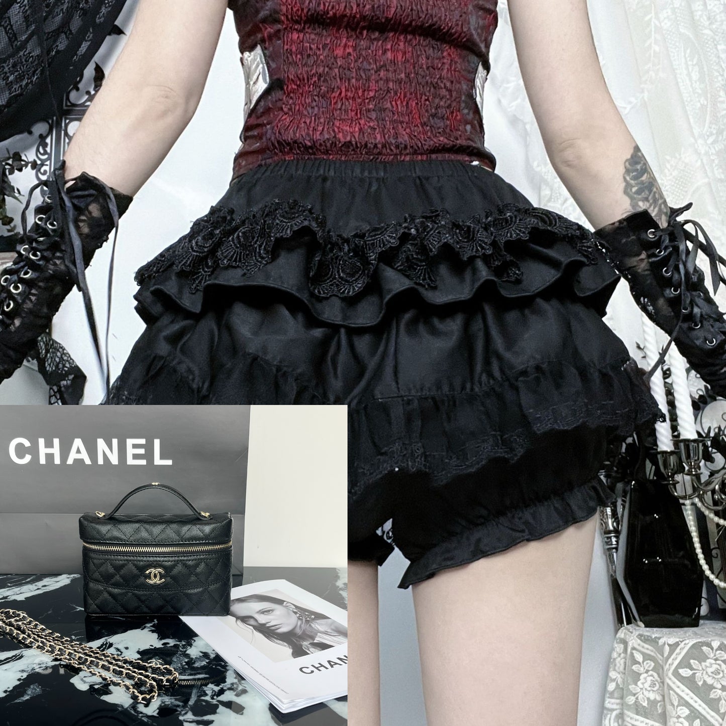 Cross Lace Pumpkin Skirt Pants SA707