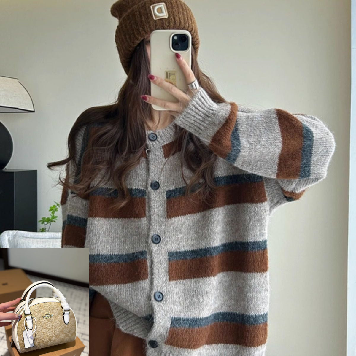 Striped Knitted Cardigan SA483