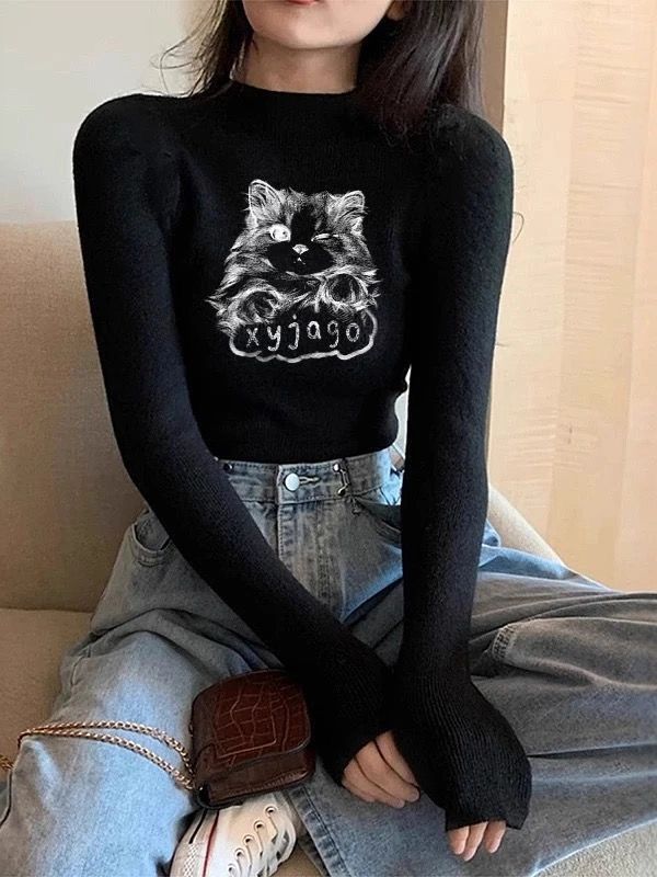 Half-high Collar Knitted Bottoming Shirt SAB201