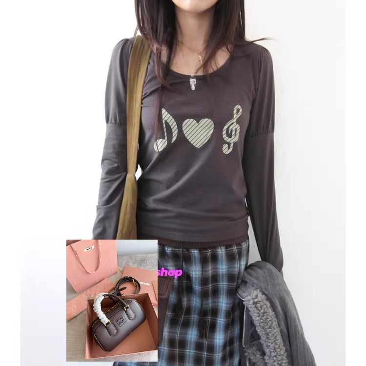 Crew Neck Pullover Skinny Long Sleeve T-Shirt Top Women  SA610