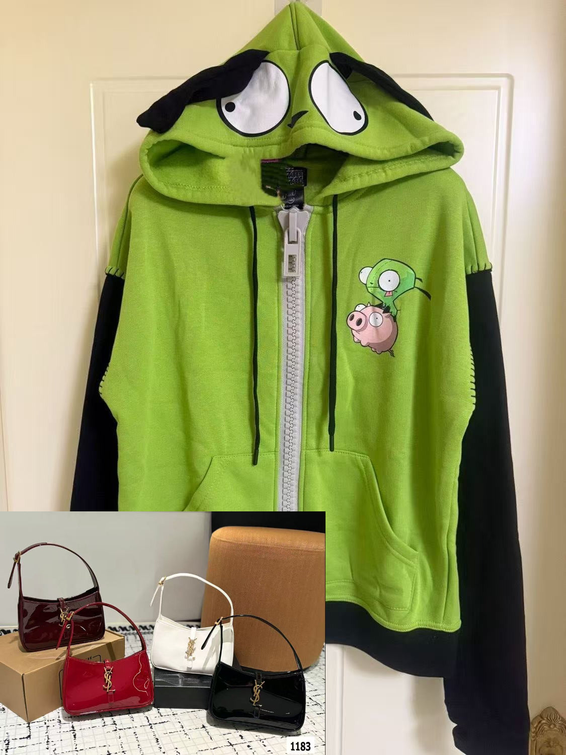 Printed Hooded Sweatshirt Jacket SA718