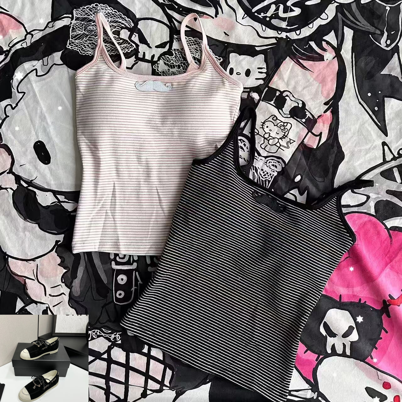 Mustache Striped Camisole SA984