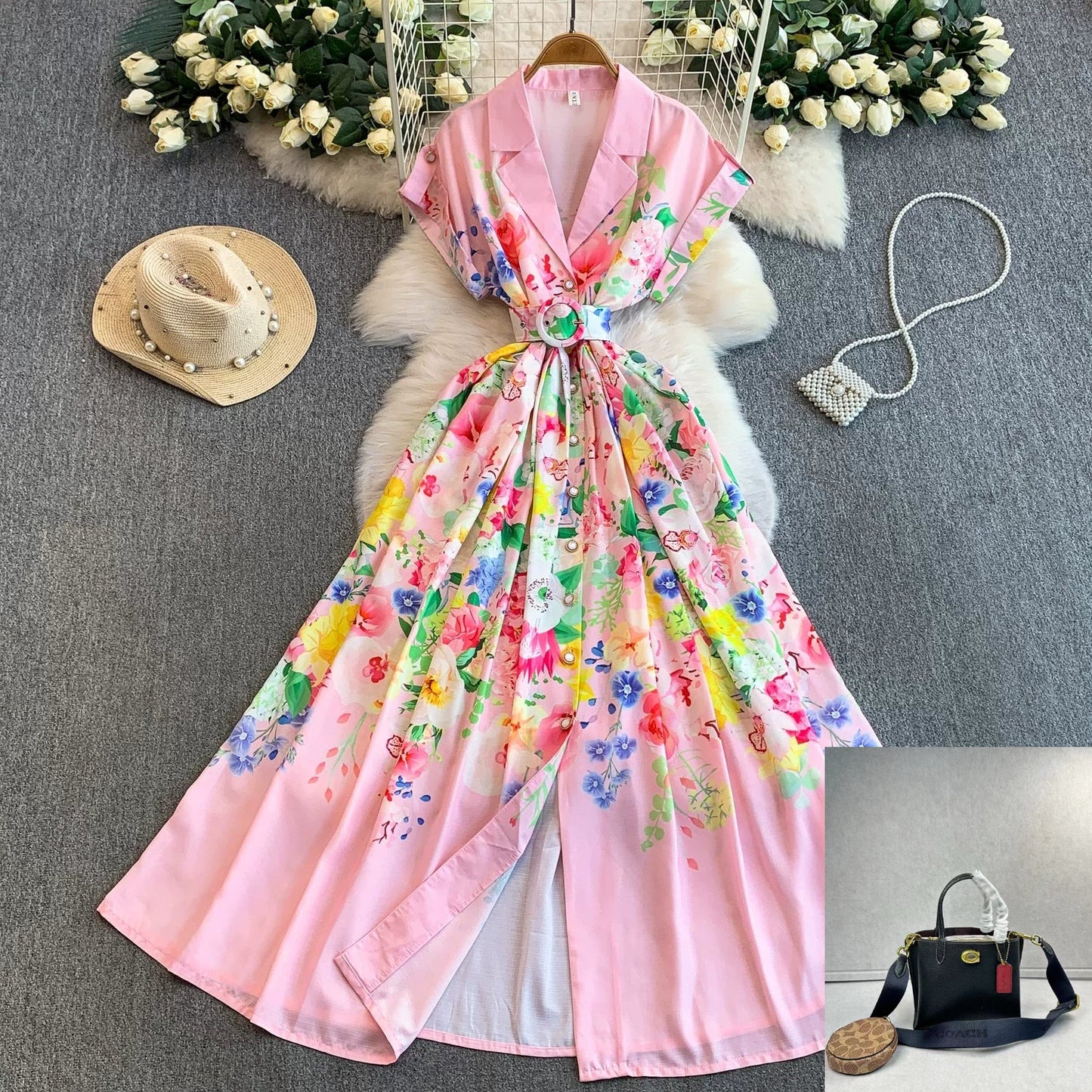 Strap Waist Pendulum Printed Skirt SA702