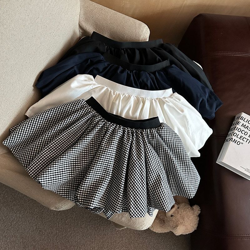 Contrast Color Plaid Bud Skirt SAB098