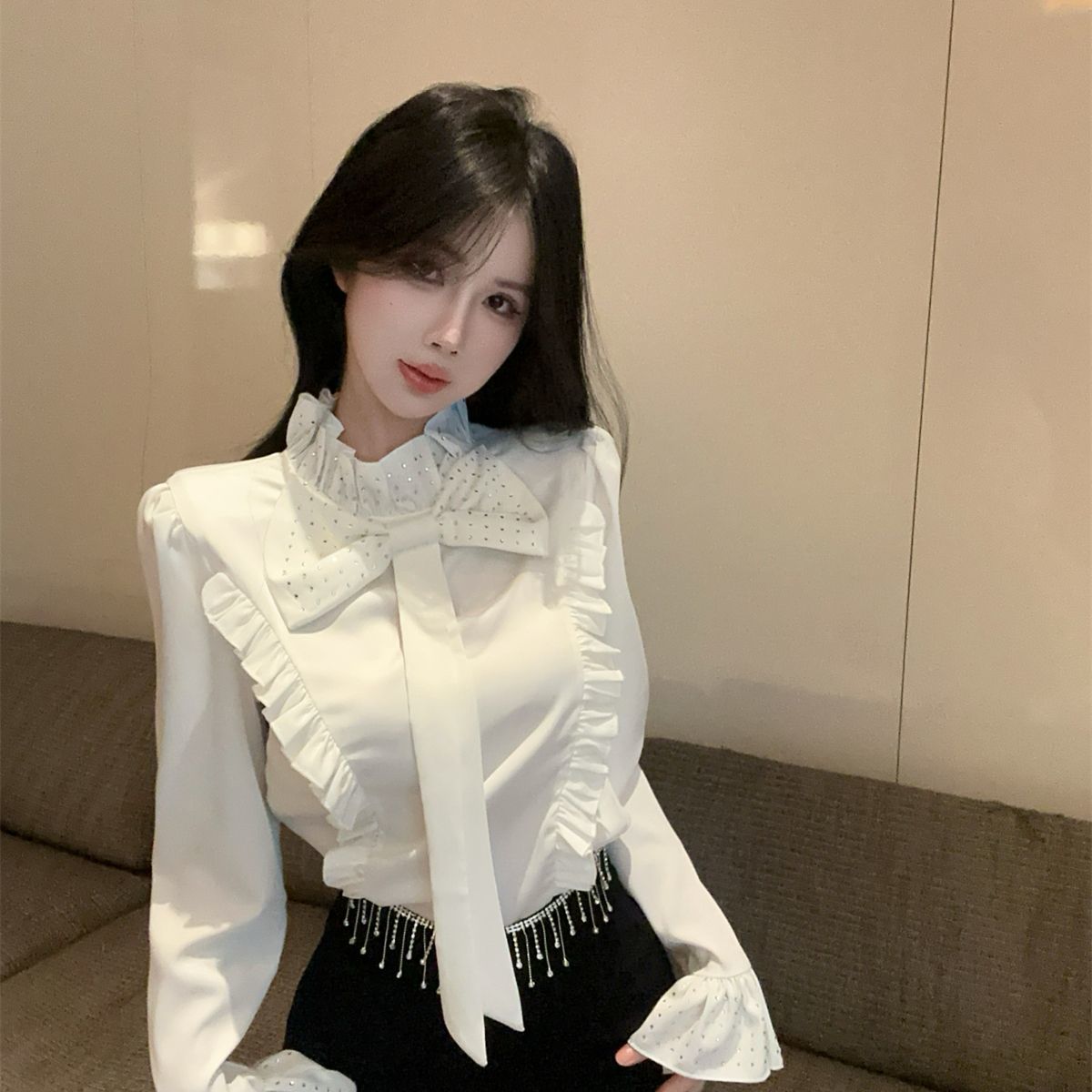Ruffled Court Style Shirt SA951