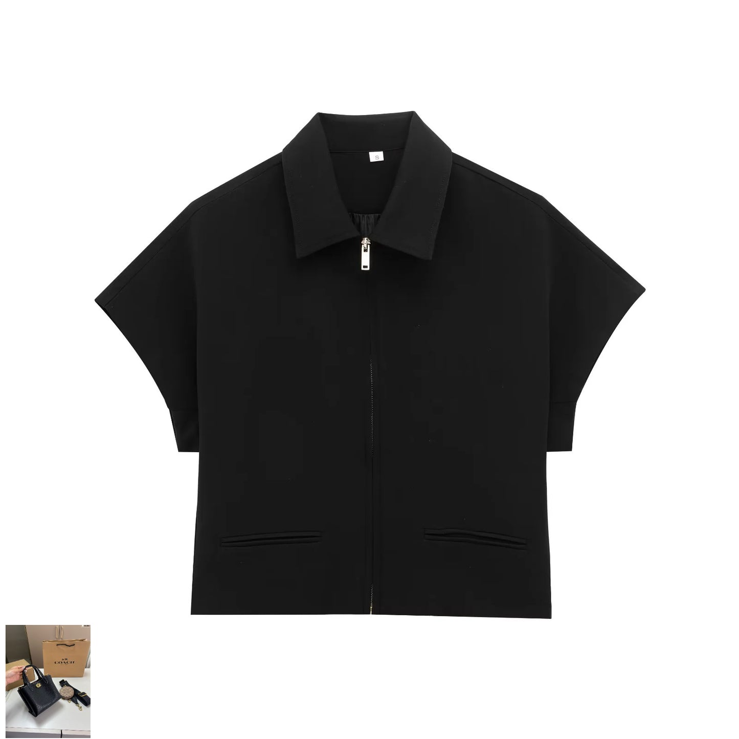 Lapel Short Sleeve Short Jacket Straight Pants SA351