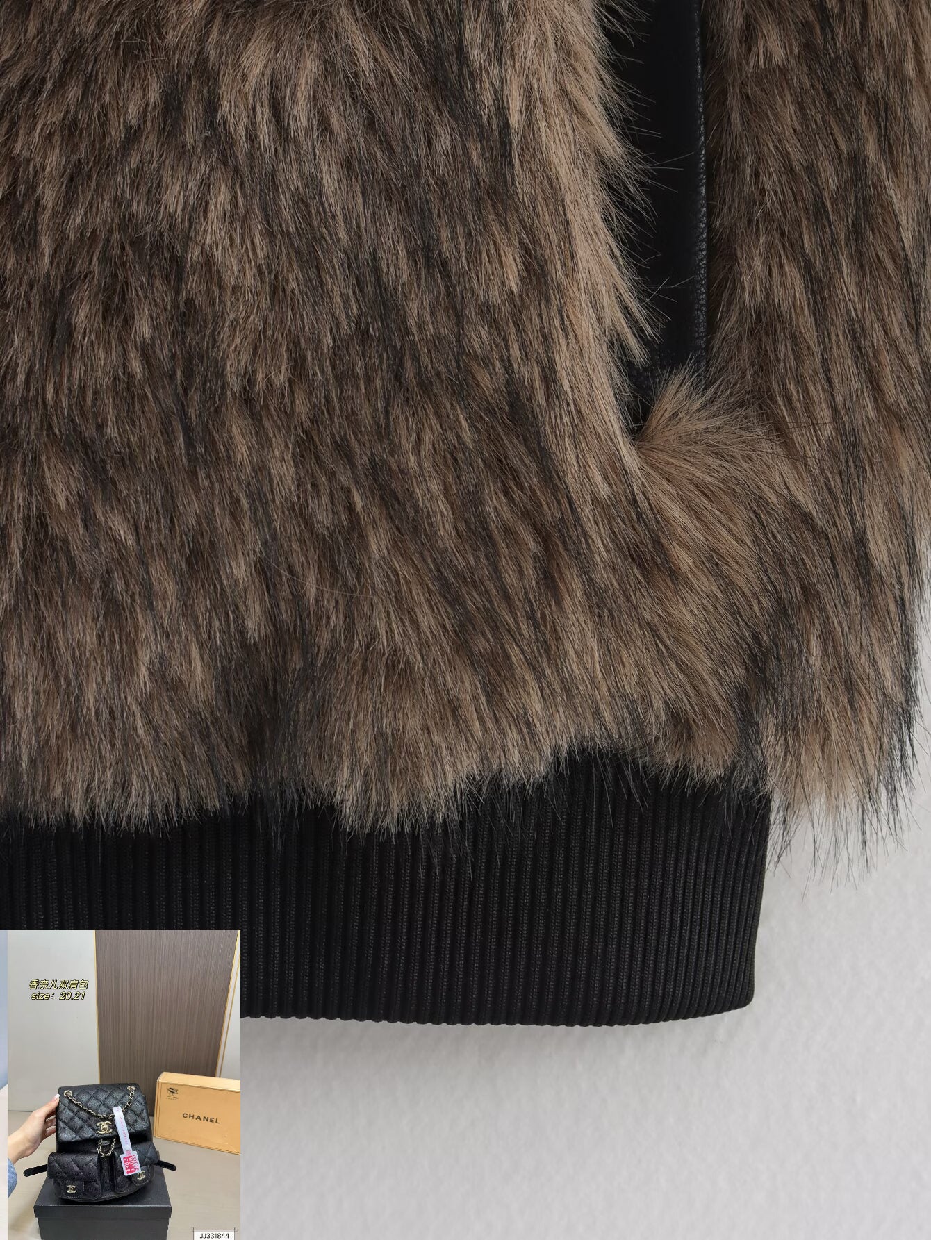 Color Matching Fur Integrated Jacket  SA410