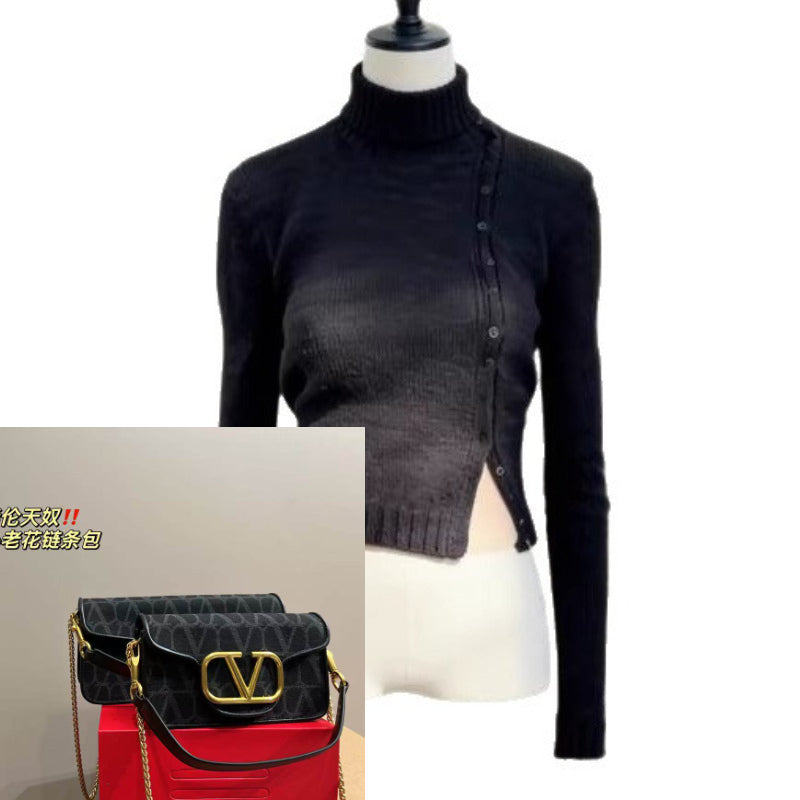 Black Turtleneck Top SA728/SA729
