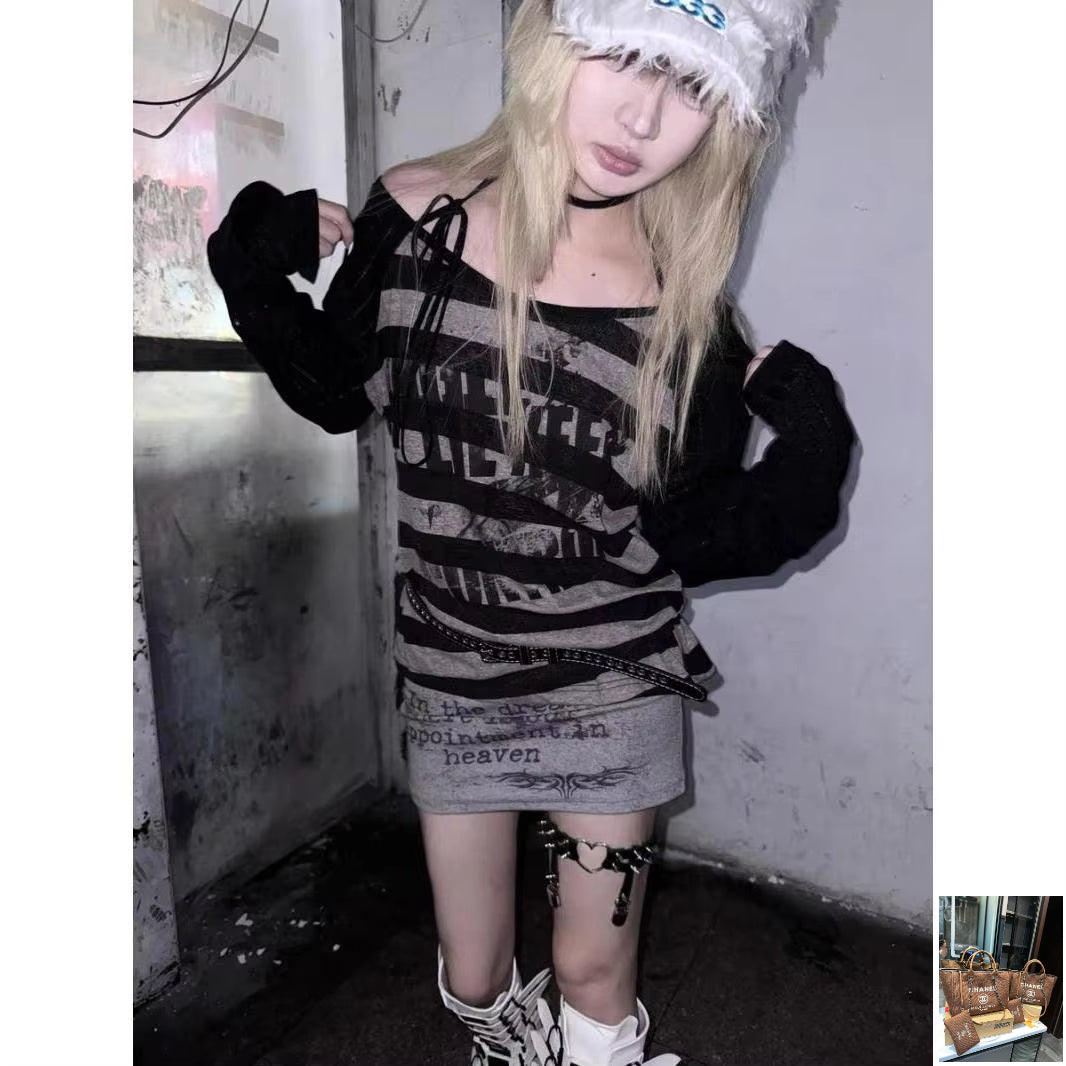 Subcultural Harajuku Hip Hop Striped T Shirts SA194